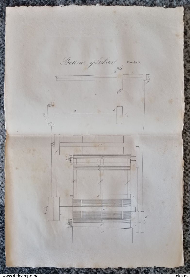 OLD FRENCH PLAN-BLUEPRINT FOR CAR, CAR ENGINE???, ALTER FRANZÖSISCHER PLAN FÜR AUTO, AUTOMOTOR??? 12 plans