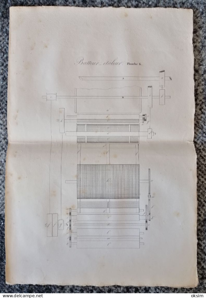 OLD FRENCH PLAN-BLUEPRINT FOR CAR, CAR ENGINE???, ALTER FRANZÖSISCHER PLAN FÜR AUTO, AUTOMOTOR??? 12 plans