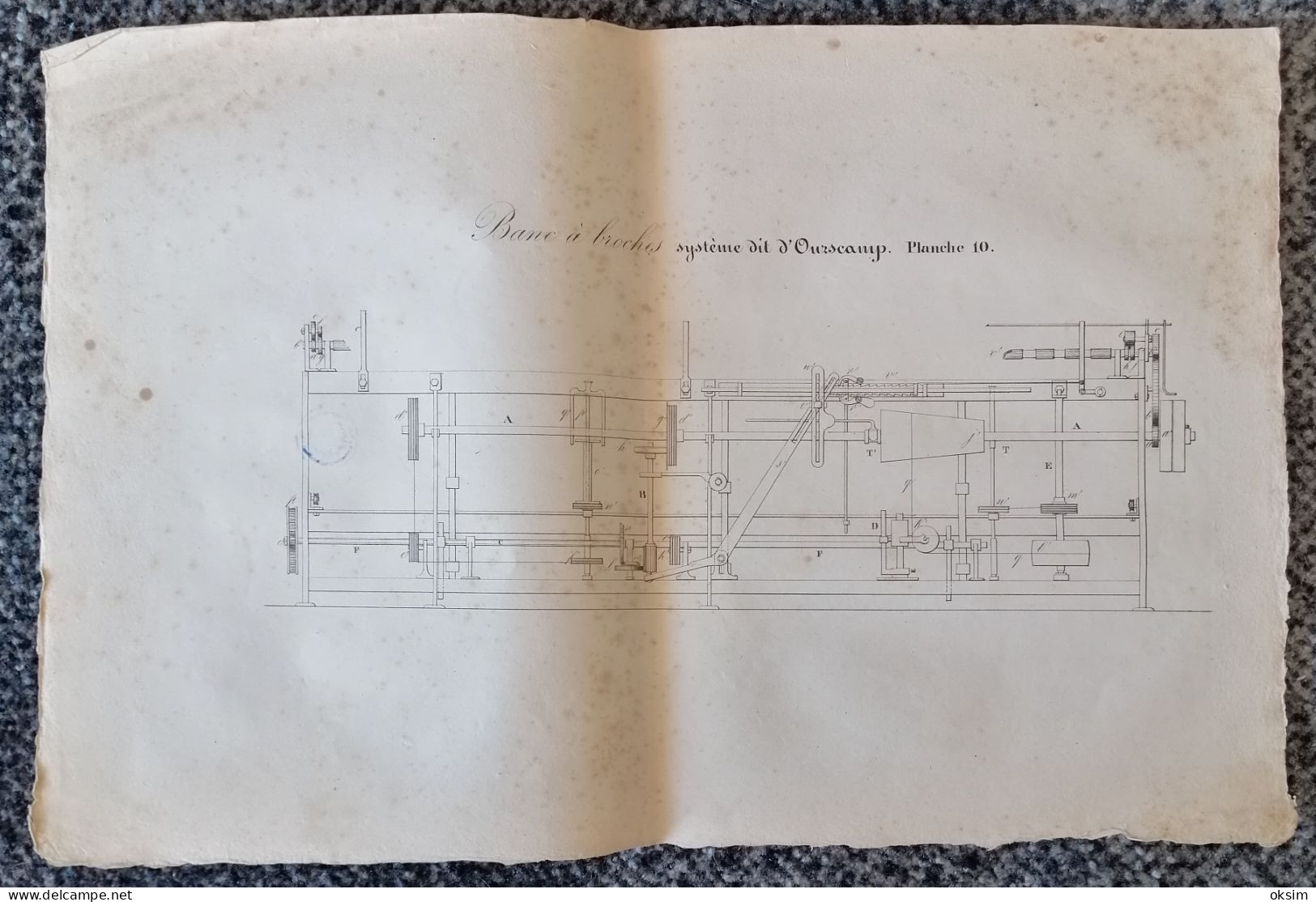 OLD FRENCH PLAN-BLUEPRINT FOR CAR, CAR ENGINE???, ALTER FRANZÖSISCHER PLAN FÜR AUTO, AUTOMOTOR??? 12 plans