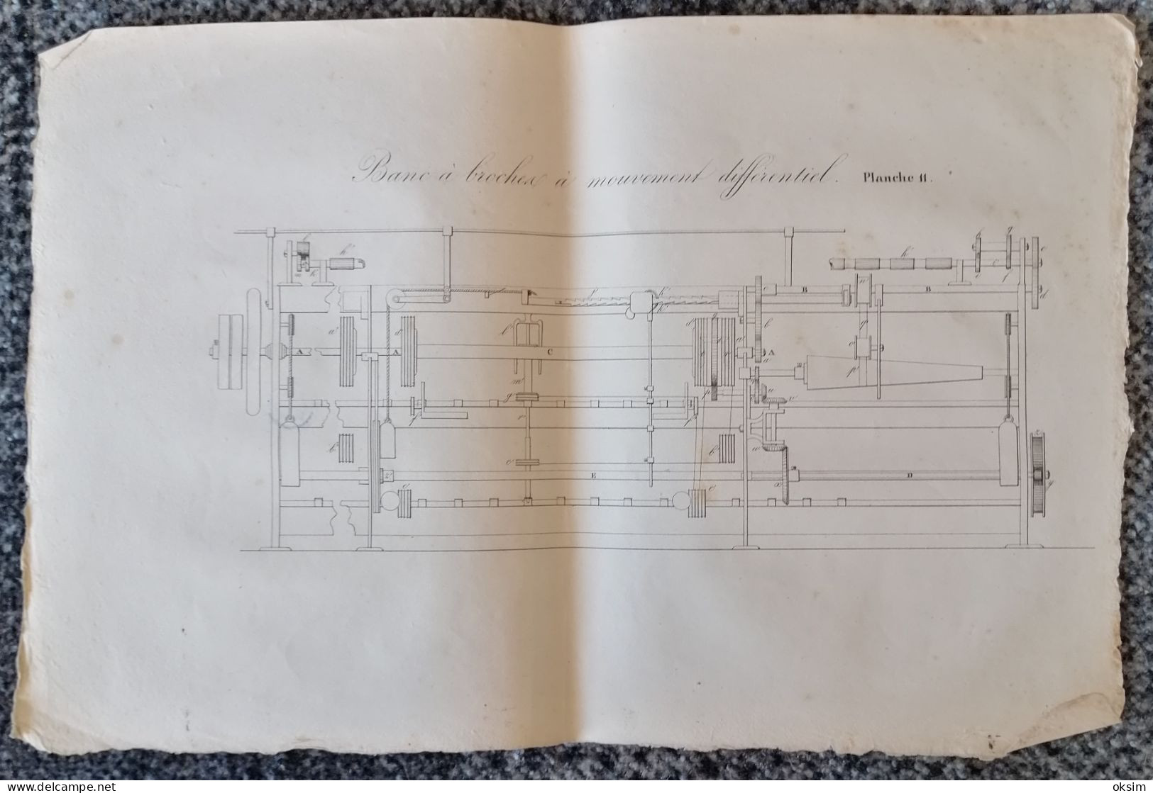 OLD FRENCH PLAN-BLUEPRINT FOR CAR, CAR ENGINE???, ALTER FRANZÖSISCHER PLAN FÜR AUTO, AUTOMOTOR??? 12 plans