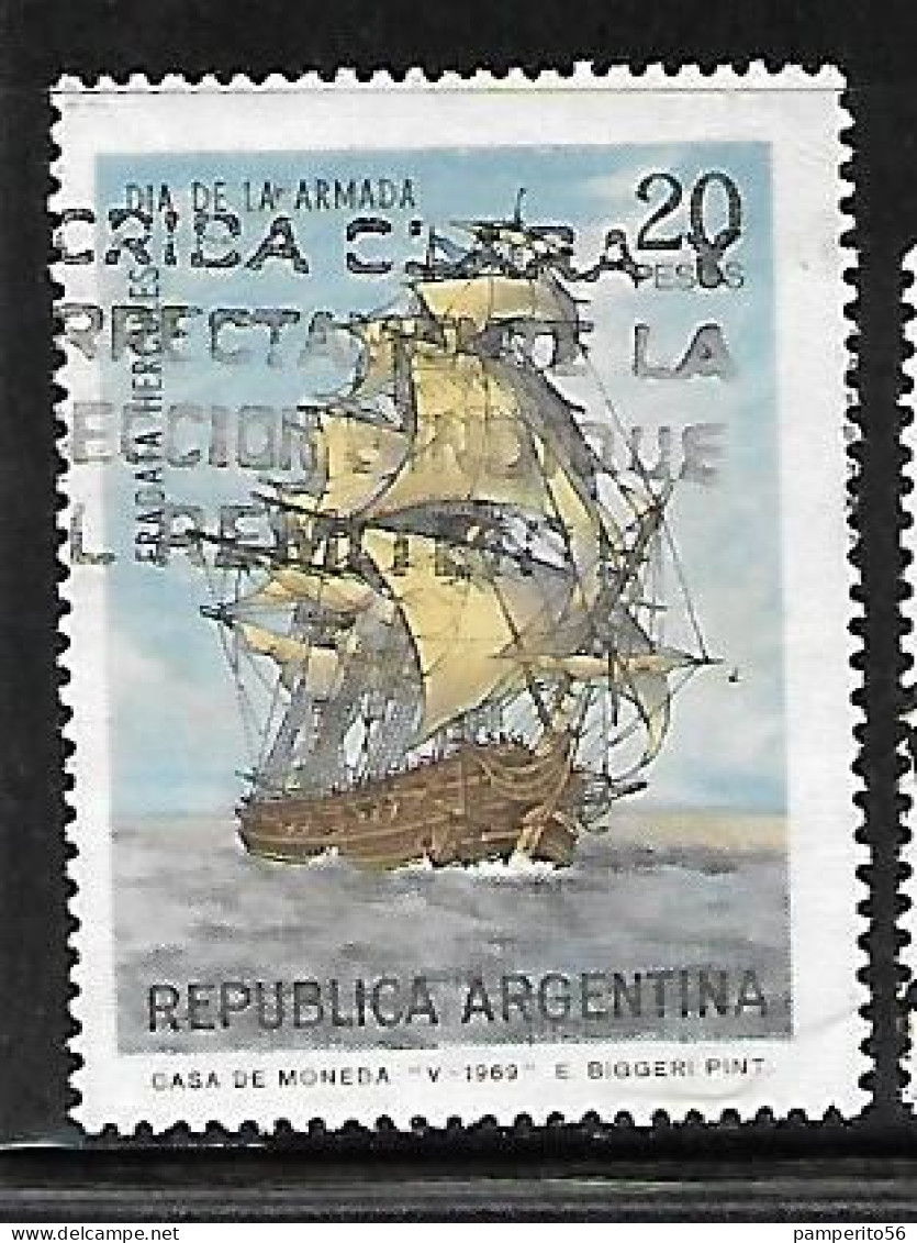 ARGENTINA - AÑO 1969 - Dia De La Armada - Fragata Hercules - Usado - Used Stamps