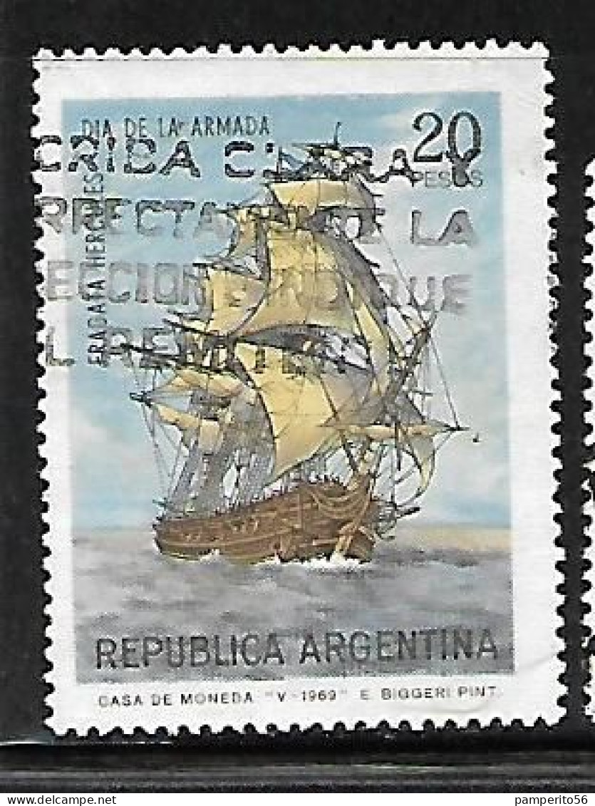 ARGENTINA - AÑO 1969 - Dia De La Armada - Fragata Hercules - Usado - Usati