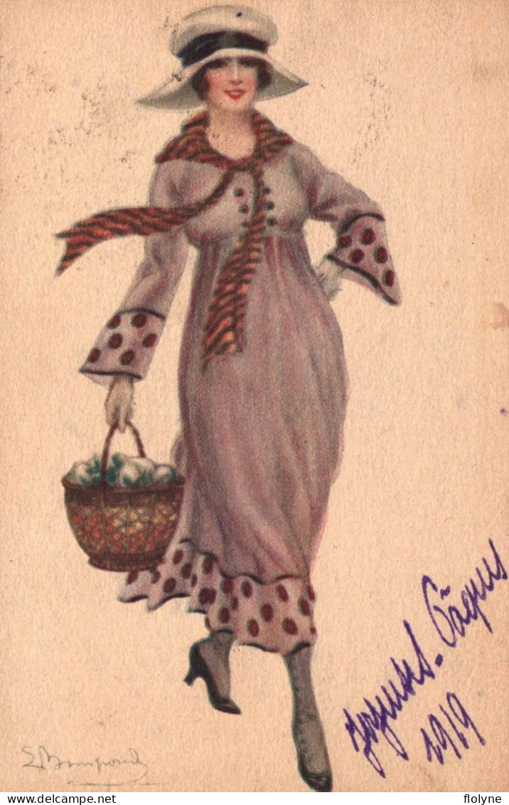 S . BOMPARD - Cpa Illustrateur - Femme Et Son Panier - Mode - Bompard, S.