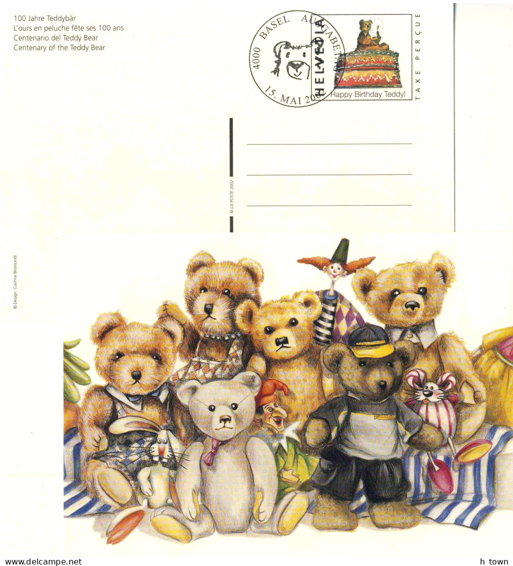 517  Ours En Peluche: Entier (c.p.) Suisse, 2002 -  Teddy Bear Stationery Postcard From Switzerland - Puppen