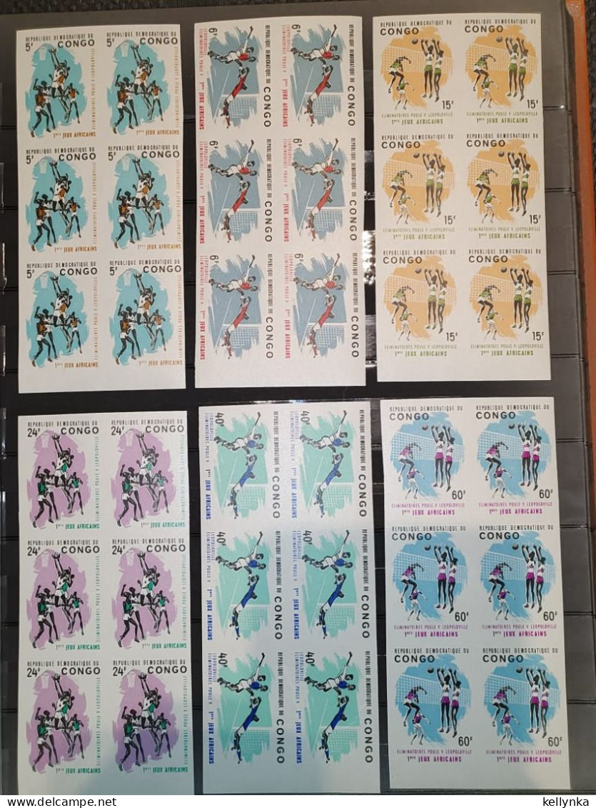 République Démocratique Du Congo - 580/585 - Blocs De 6 - Non Dentelé - Ongetand - Imperforated - 1965 - MNH - Nuevas/fijasellos