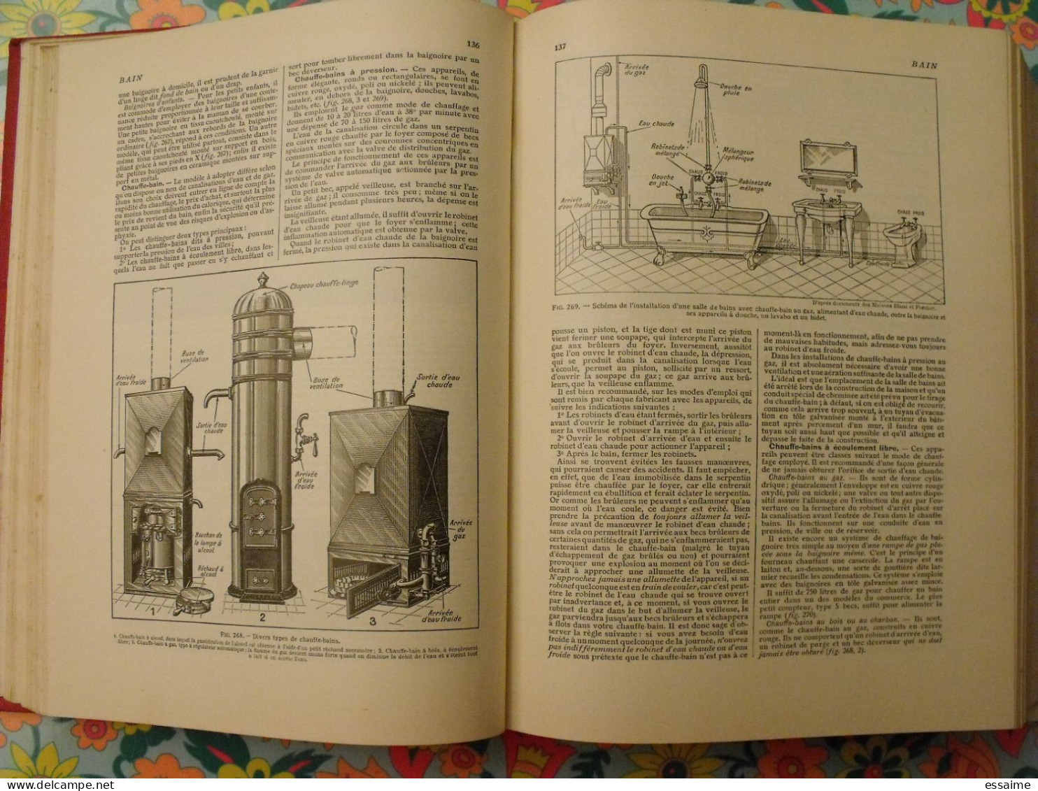 Larousse ménager illustré. dictionnaire de la vie domestique. Chancrin, Faideau. 1937. édition luxe rouge