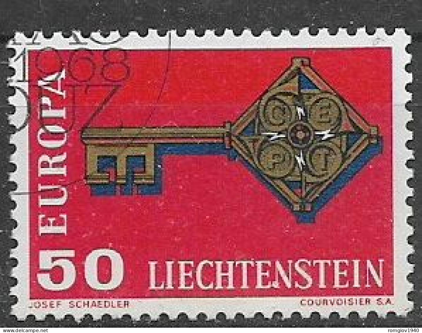 LIECHTENSTEIN  1968  EUROPA  UNIF. 446  USATO VF - Gebruikt