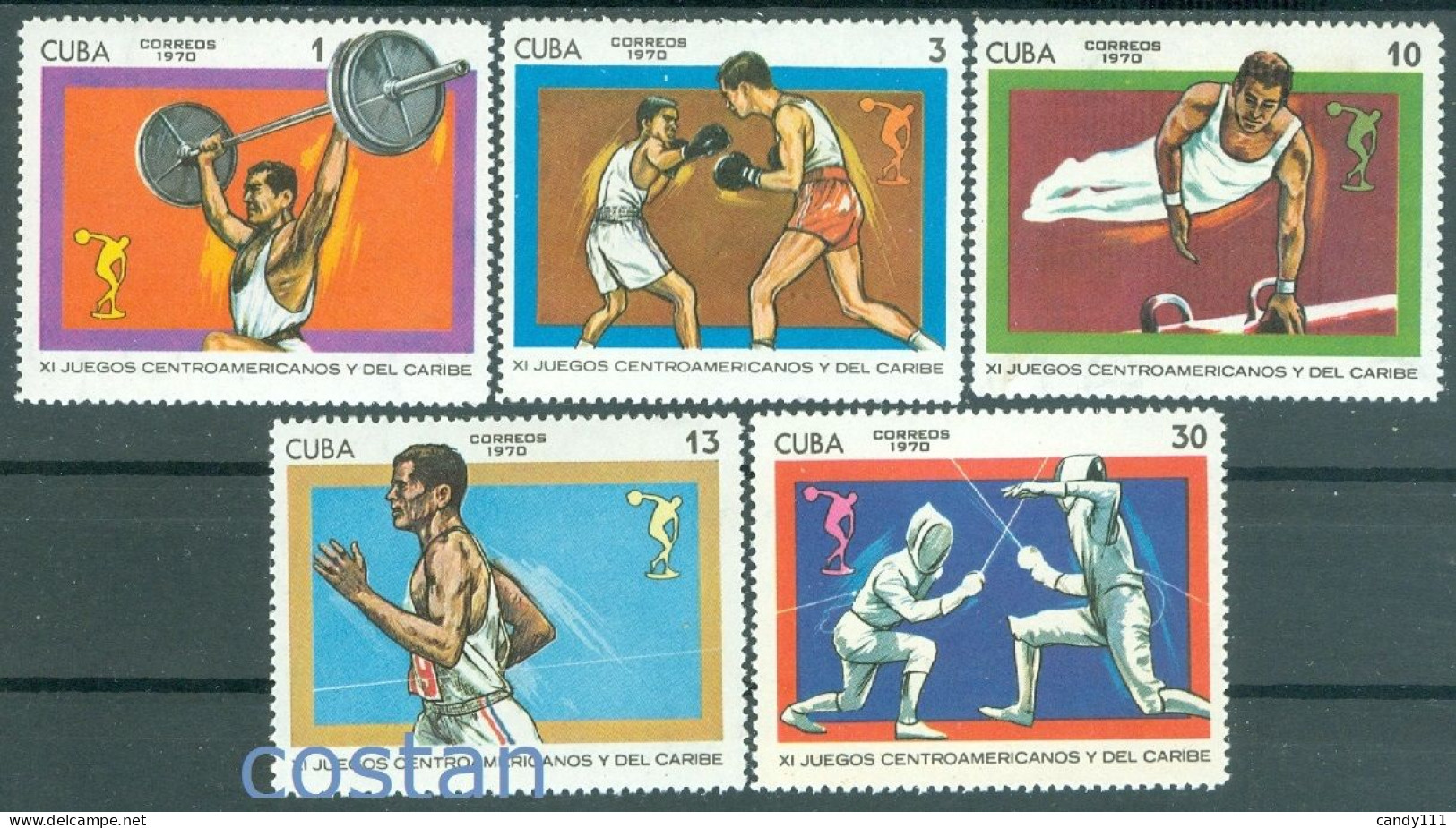 1970 Fencing,Boxing,Weight Lifting,gym Pommel Horse,Sport Games,CUBA,1568,MNH - Fencing