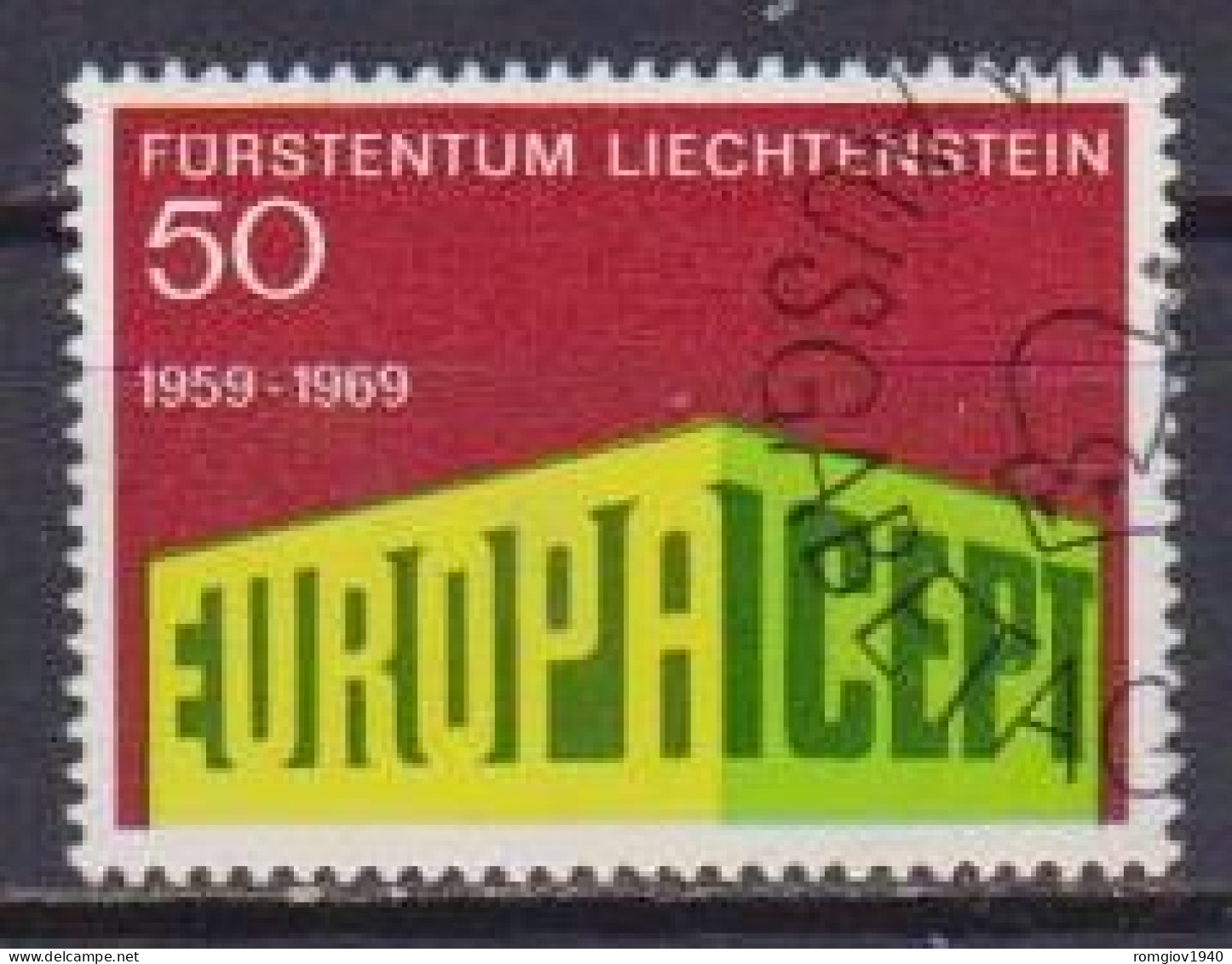 LIECHTENSTEIN  1969 EUROPA UNIF. 454   USATO  VF - Gebruikt