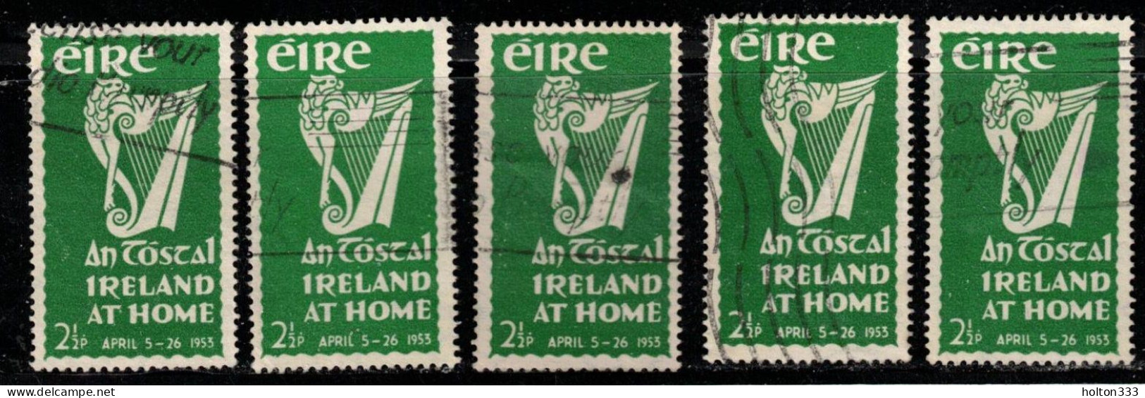IRELAND Scott # 147 Used X 5 - Irish Harp - Used Stamps