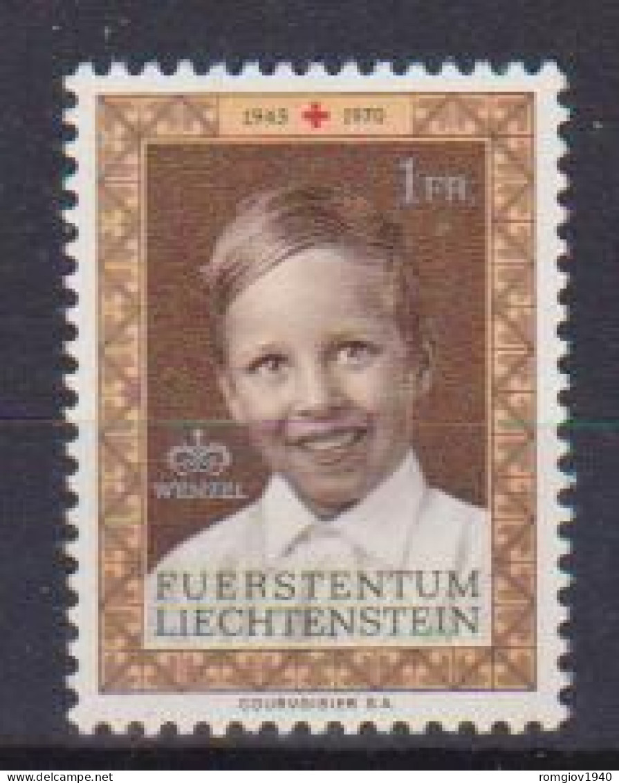 LIECHTENSTEIN  1970 ANNIVERSARIO DELLA CROCE ROSSA  LOCALE  UNIF. 478  MNH  XF - Oblitérés