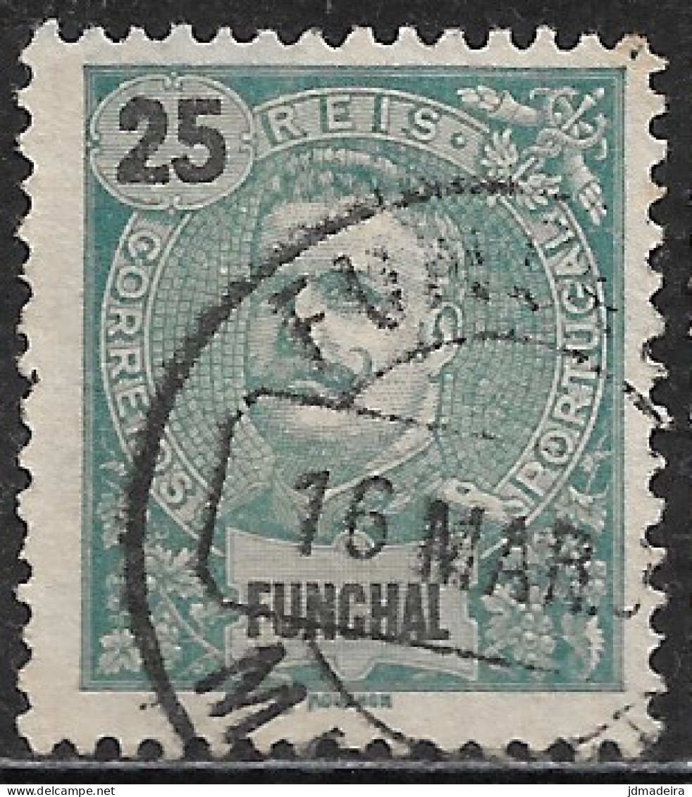 Funchal – 1897 King Carlos 25 Réis Used Stamp - Funchal