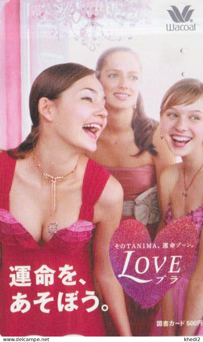 Carte Prépayée JAPON - MODE FEMME LINGERIE WACOAL LOVE BRA - WOMAN GIRL Erotic Dessous JAPAN Prepaid Tosho Card - 10148 - Mode