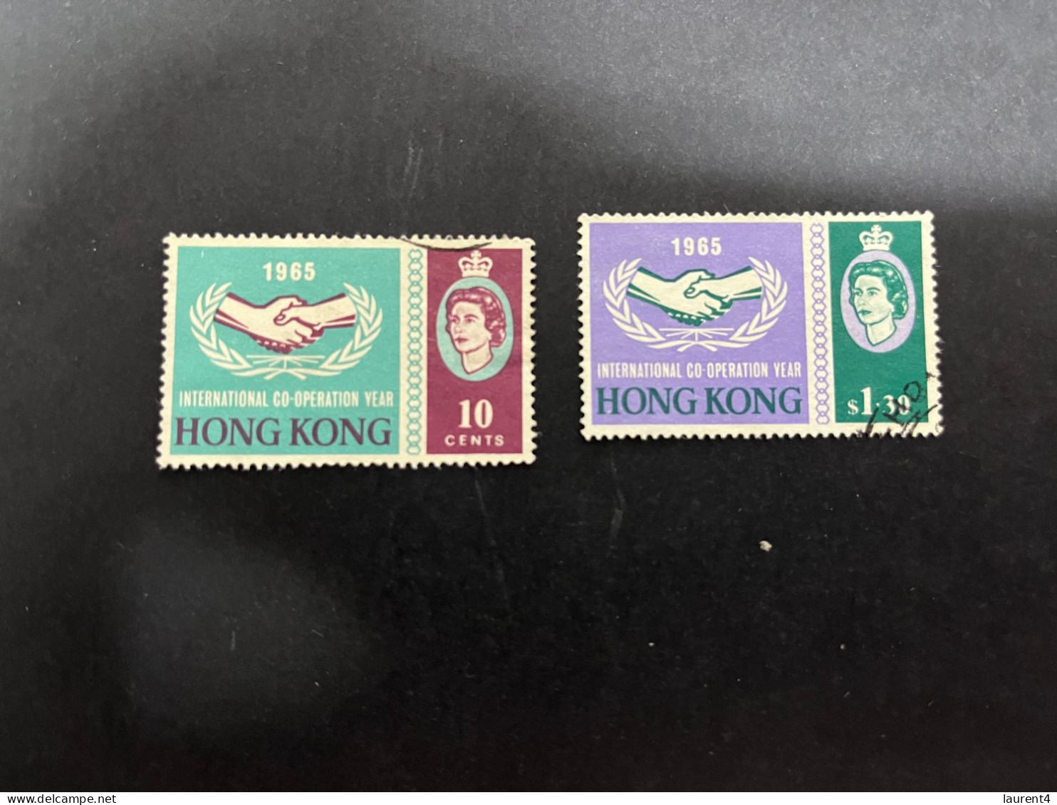 (stamp 8-12-2023) Hong Kong (2 Used Stamps) Co-operation - Usados