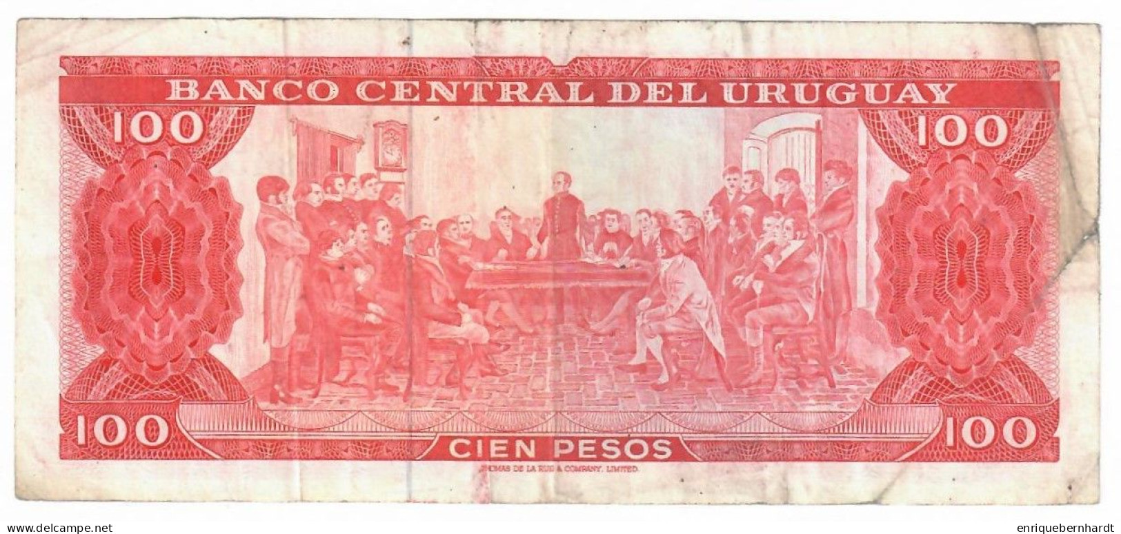 URUGUAY // 100 PESOS MONEDA NACIONAL - PICK 47a // AÑO 1967 - Uruguay