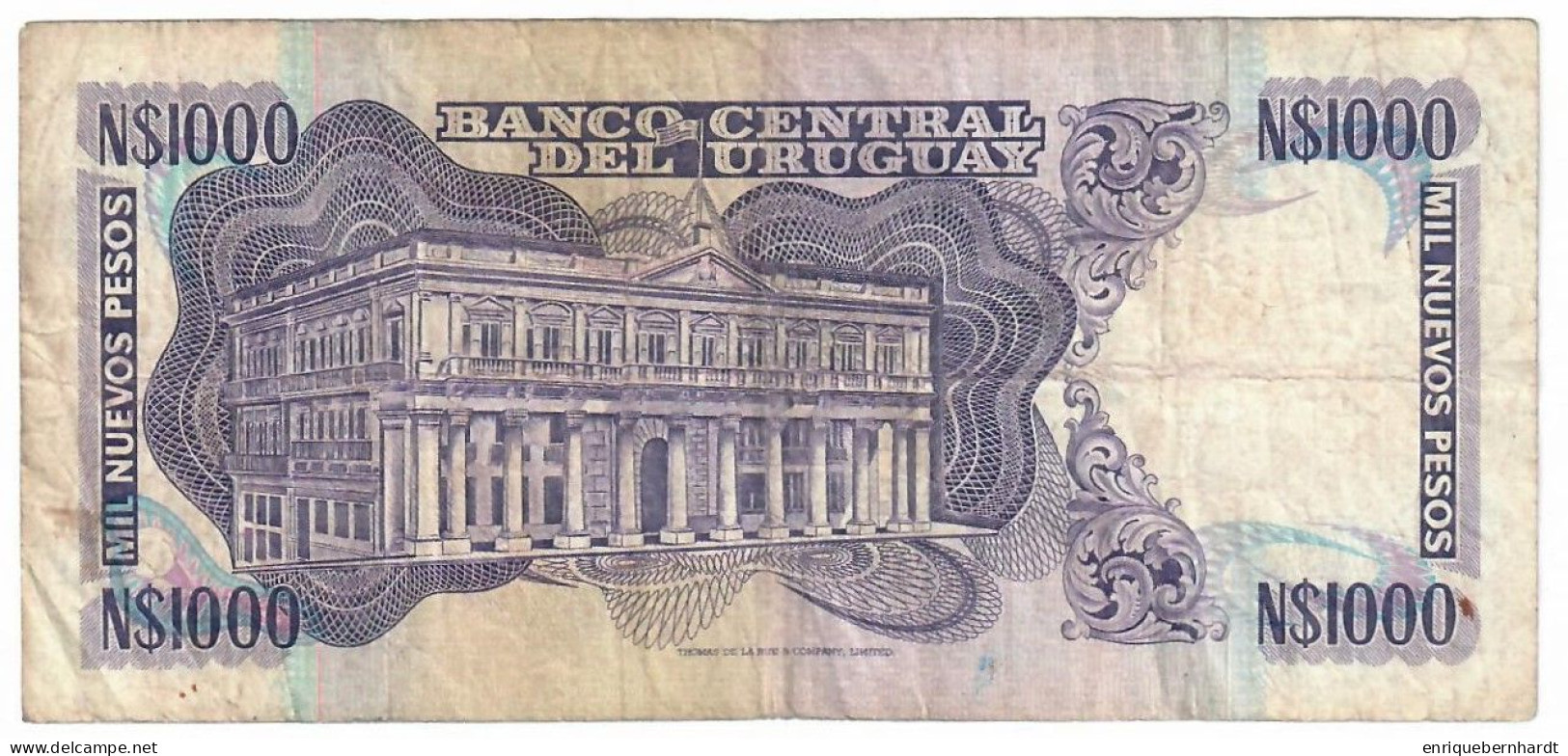 URUGUAY // 1.000 NUEVOS PESOS MONEDA NACIONAL - PICK 64Ab // AÑO 1992 - Uruguay