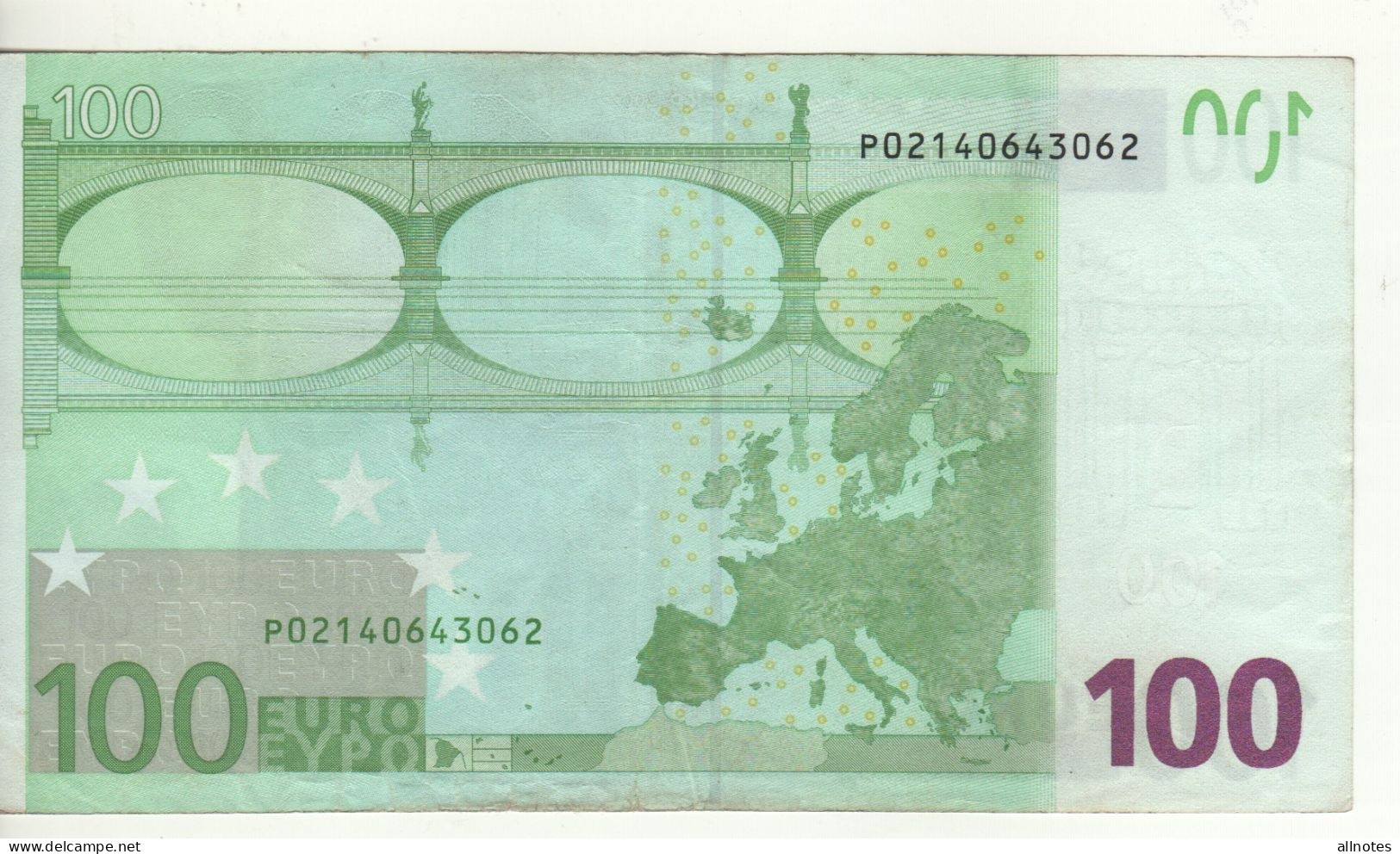 100 EURO  "P"   Olanda    Firma Duisenberg    G 003 C2     /  Circulated - 100 Euro