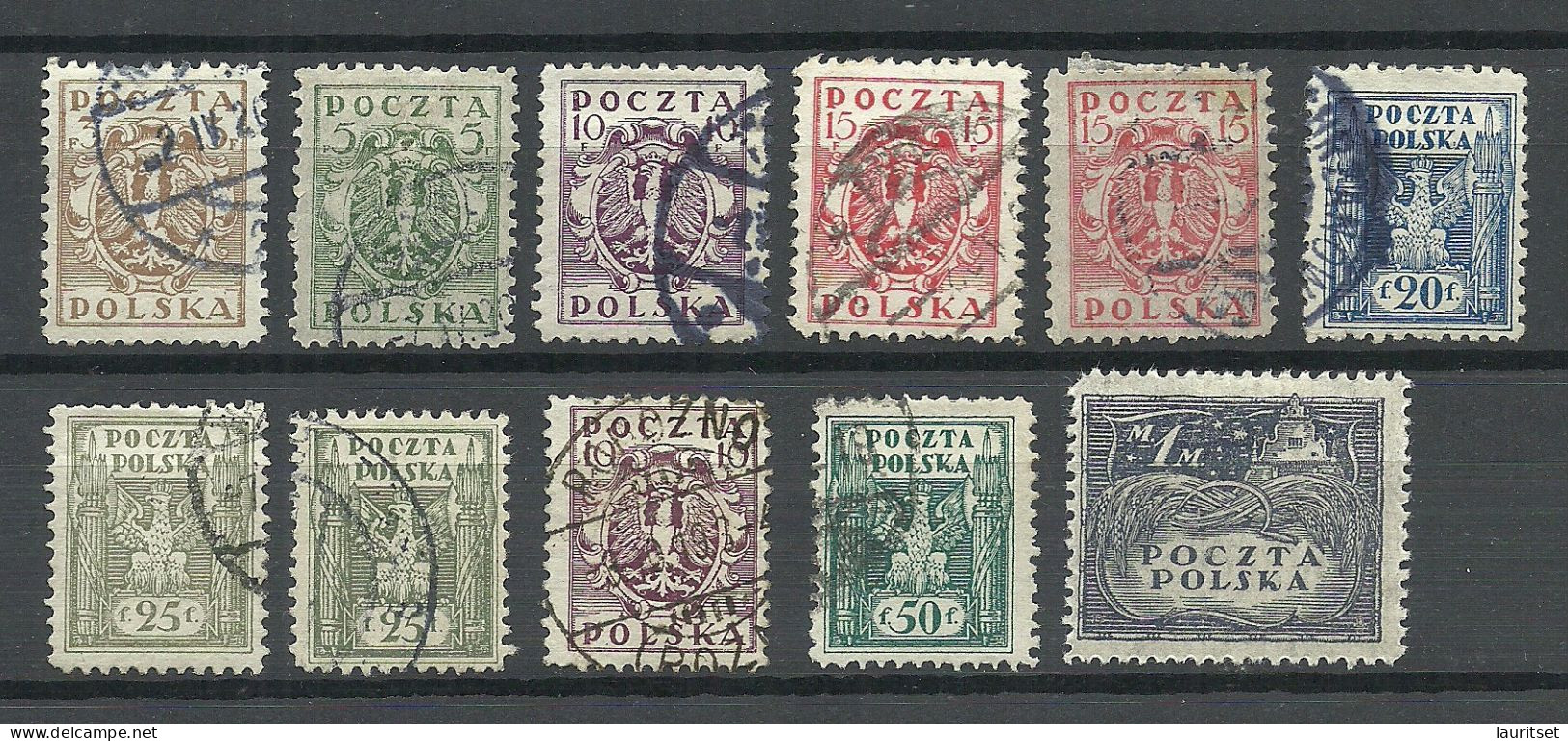 POLEN Poland 1919 Michel 101 - 109 */o (1 M. Is MH/*, Others Are O) - Gebraucht