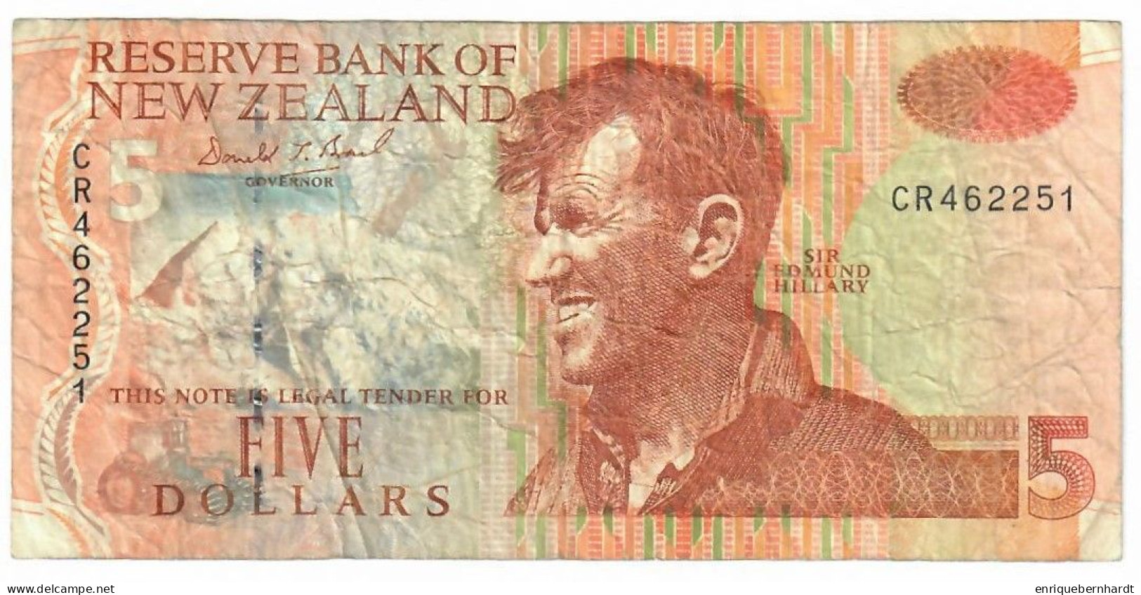 NUEVA ZELANDA // 5 DOLLARS - PICK 177a // AÑO 1992 - Nuova Zelanda
