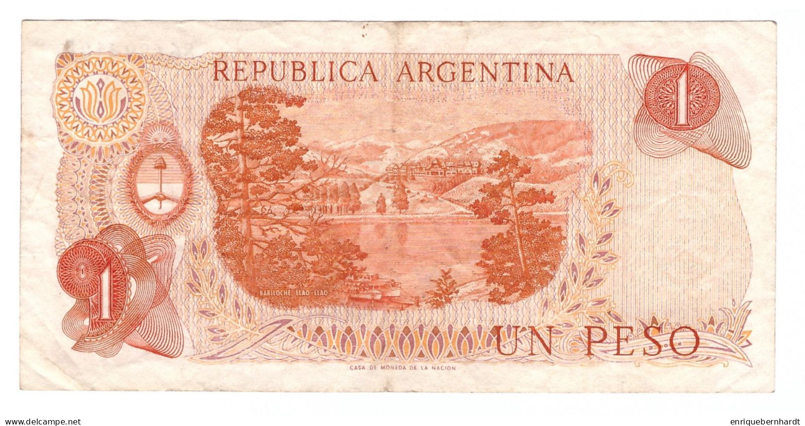 ARGENTINA // 1 PESO LEY 18188 - SERIE D - PICK 287a // AÑO 1973 - Argentine