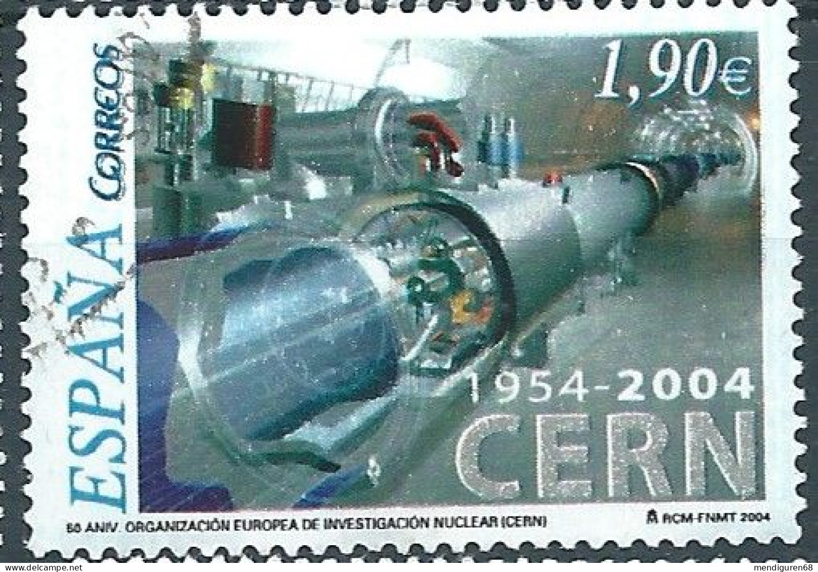 ESPAGNE SPANIEN SPAGNA SPAIN ESPAÑA 2004 NUCLEAR RESEARCH INVESTIGACION CERN USED ED 4121 YT 3700 MI 3995 SC 3322 SG 407 - Usados