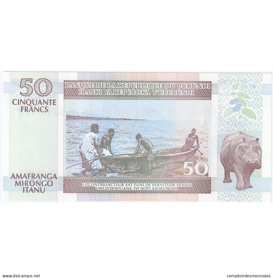 Burundi, 50 Francs, 1993-1997, 2005-02-05, KM:36e, NEUF - Burundi