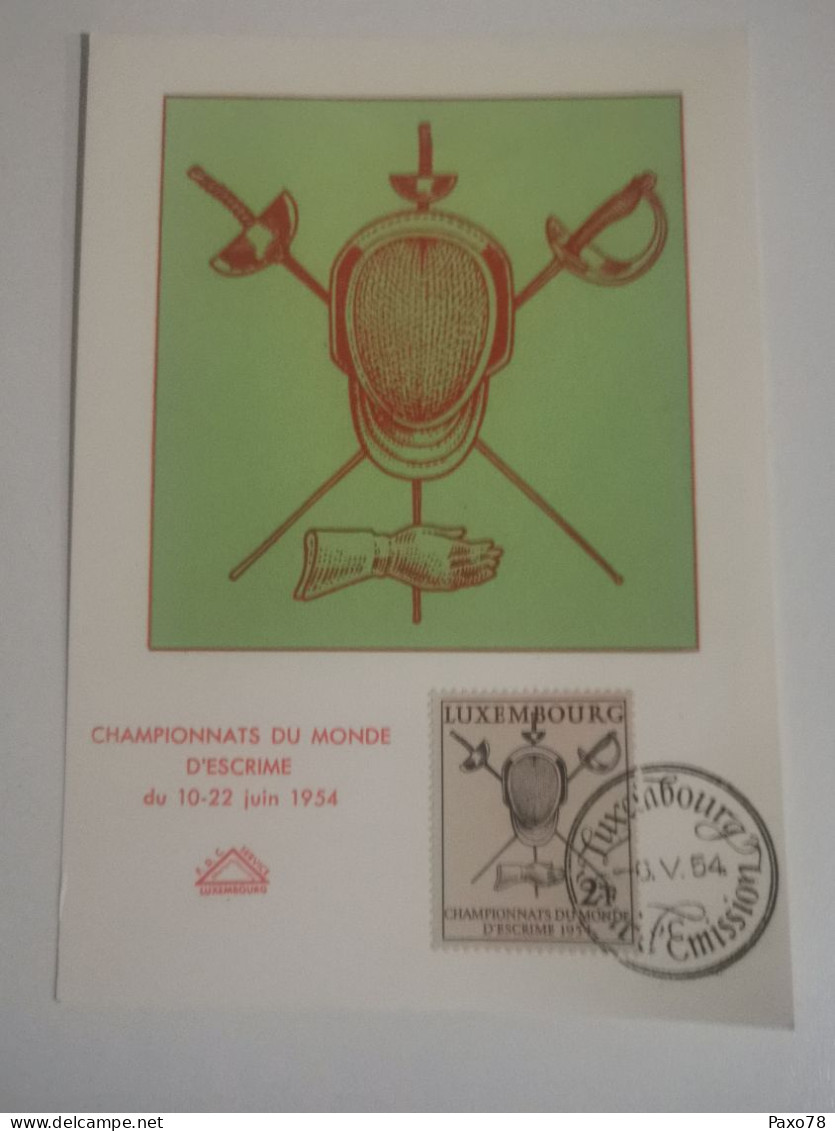 Championnats Du Monde D'escrime 1954 - Commemoration Cards