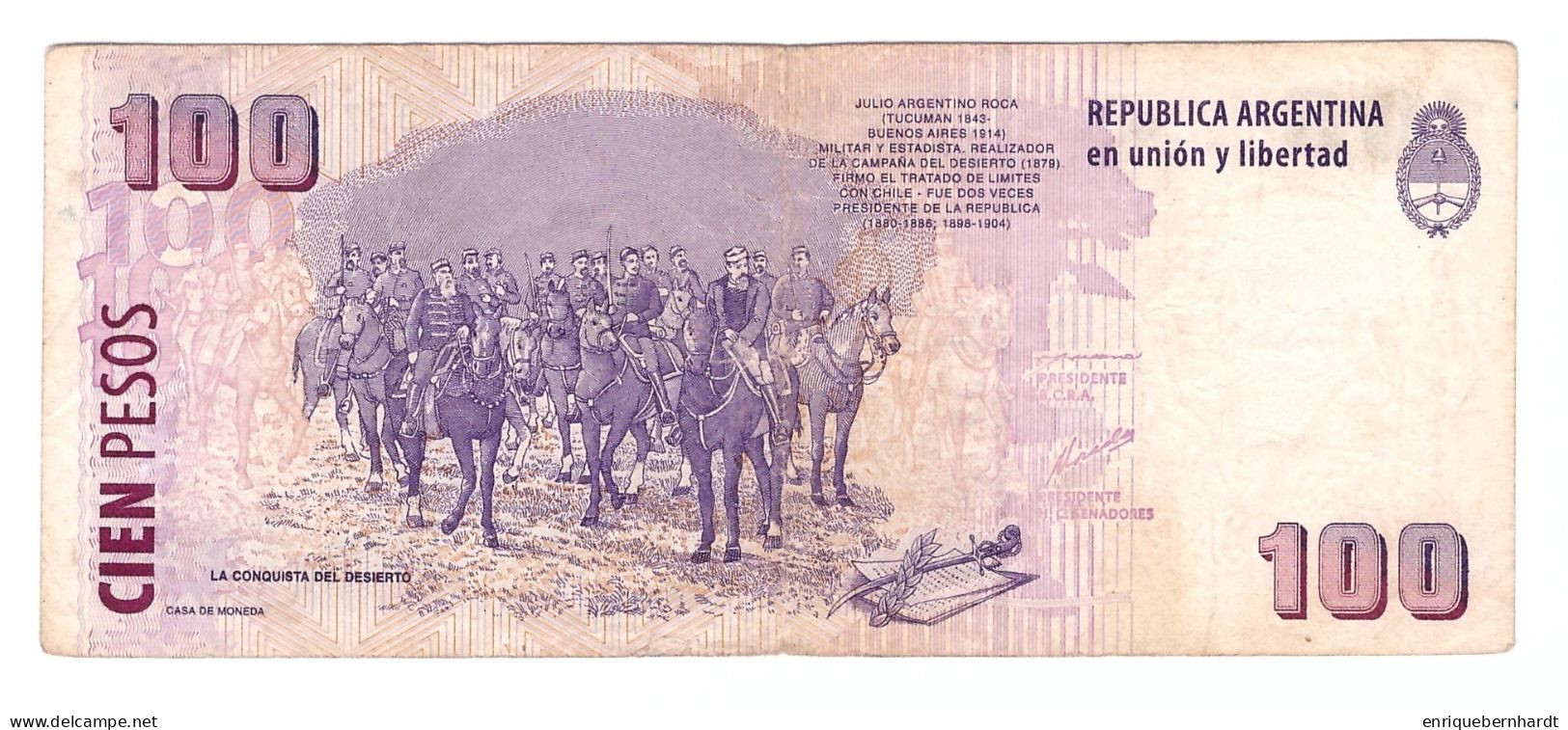 ARGENTINA // 100 PESOS CONVERTIBLES DE CURSO LEGAL - SERIE B - PICK 351a // AÑO 2001 - Argentine