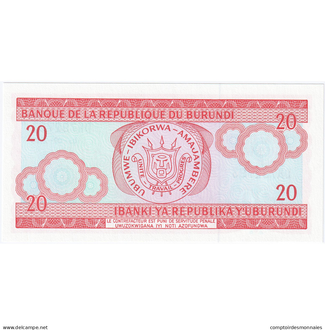 Burundi, 20 Francs, 2005, 2005-02-05, KM:27b, NEUF - Burundi