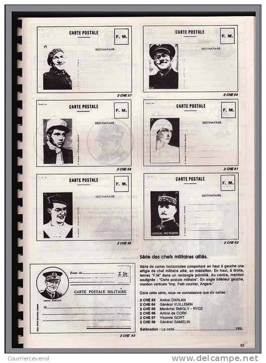 CATALOGUE DES CARTES POSTALES DE FRANCHISE MILITAIRE 1939-1945..... Derniers Exemplaires Disponibles - Military Mail And Military History