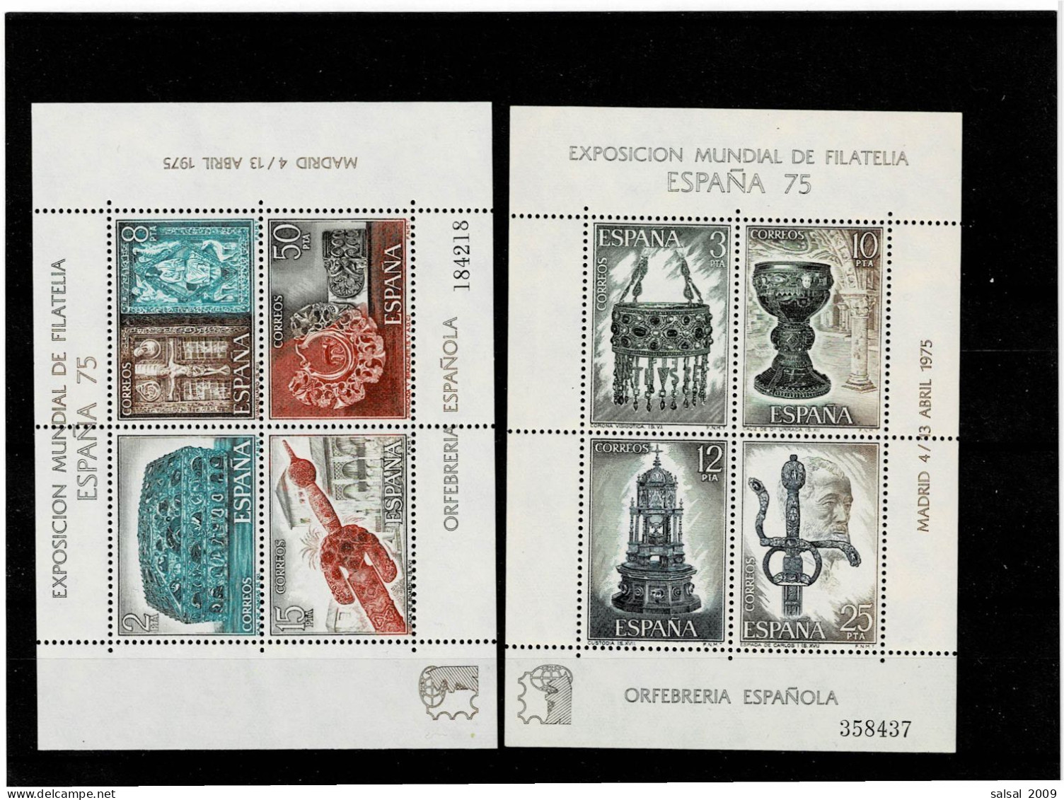 SPAGNA ,2 Blocchi Foglietto ,nuovi MNH ,qualita Splendida - Blocs & Hojas