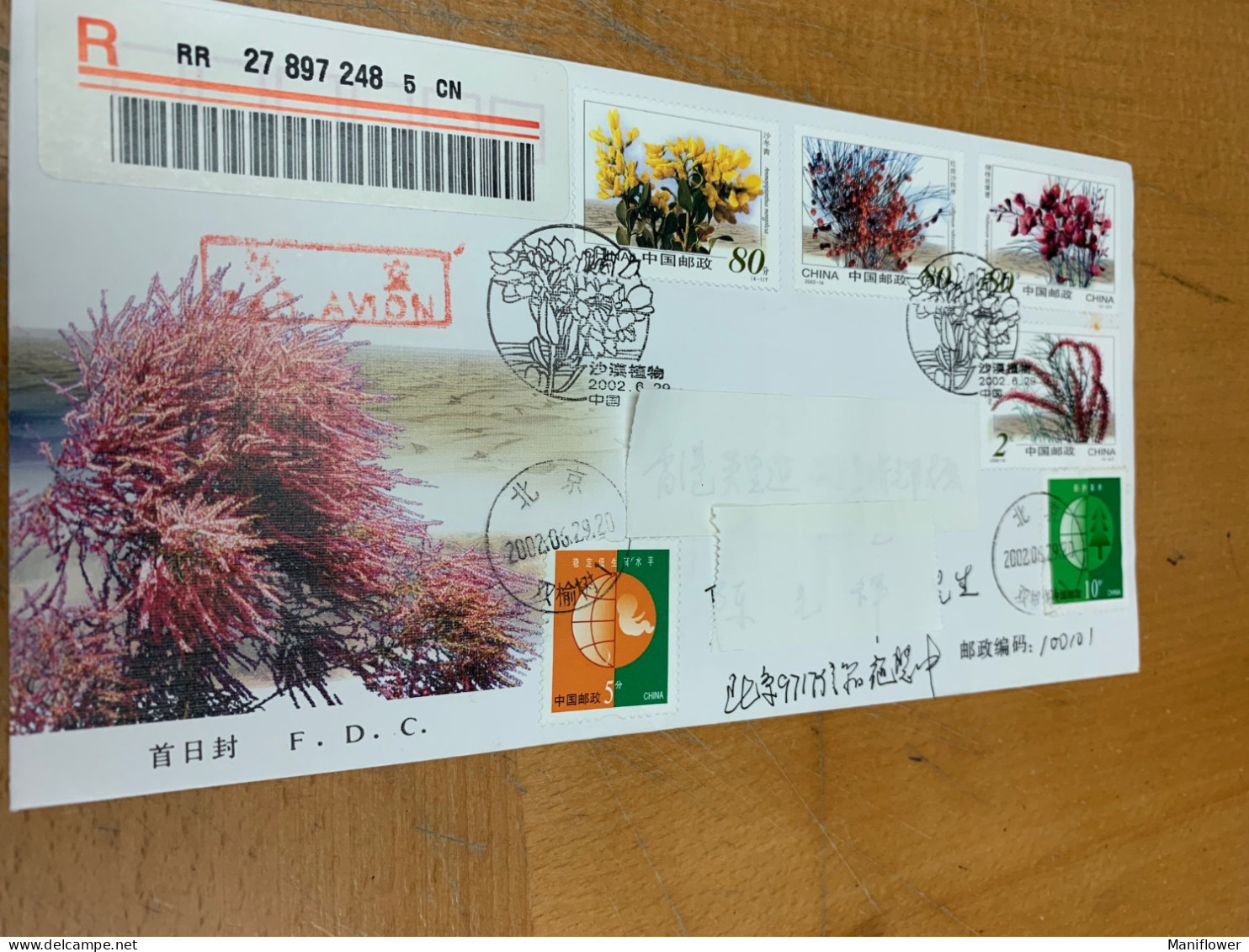 China Stamp Postally Used Cover 2002 Desert Plant - 2000-2009
