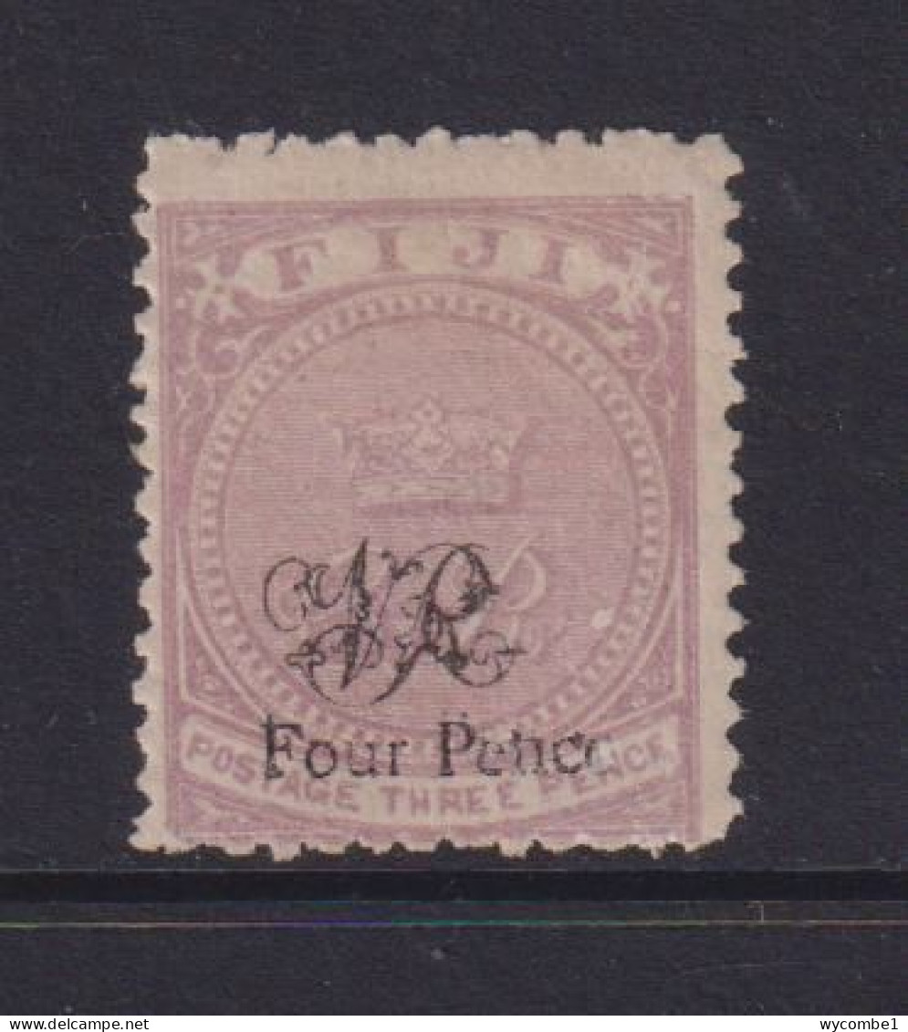 FIJI  - 1876-77 Optd VR 4d On 3d Hinged Mint - Fiji (...-1970)