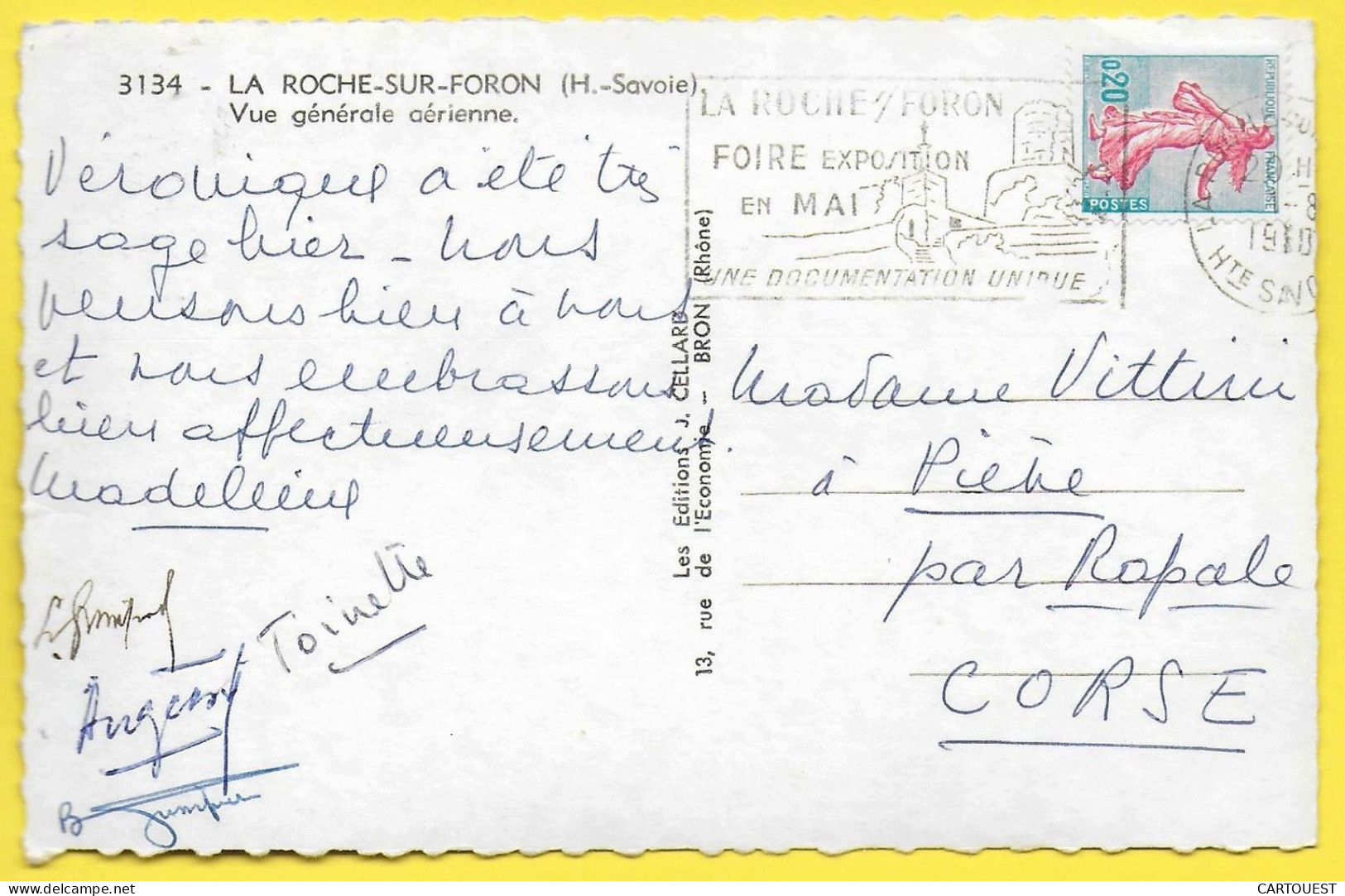 CPSM LA ROCHE Sur FORON Vue Aérienne 1960 - La Roche-sur-Foron