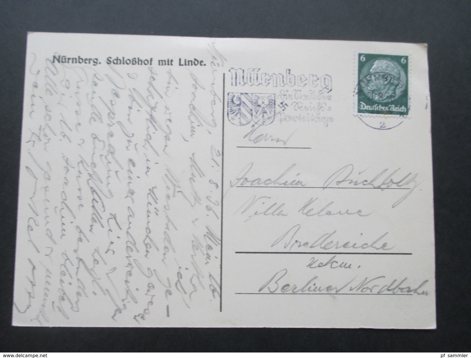 AK / Künstlerkarte Zeichnung 1936 Nürnberg Schlosshof Mit Linde. Schöne Karte! - Nuernberg