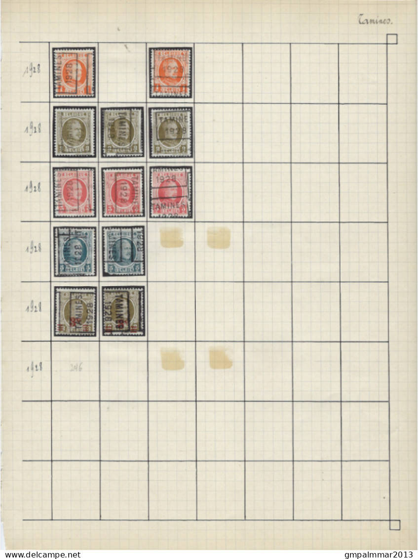 LIKWIDATIE Lot Voorafstempeling TAMINES Met O.a. HOUYOUX , HERALDIEKE LEEUW , RIJKSWAPEN UNCHECKED ; 7 Scans !  LOT 293 - Andere & Zonder Classificatie