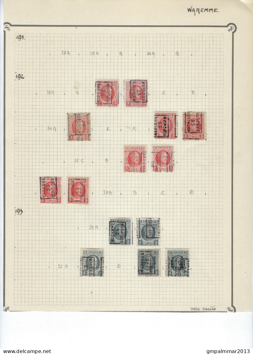 LIKWIDATIE Lot WAREMME / BORGWORM Met RIJKSWAPEN , PELLENS , HOUYOUX , HERALDIEKE LEEUW En ALBERT I , 5 Scans ! LOT 321 - Other & Unclassified