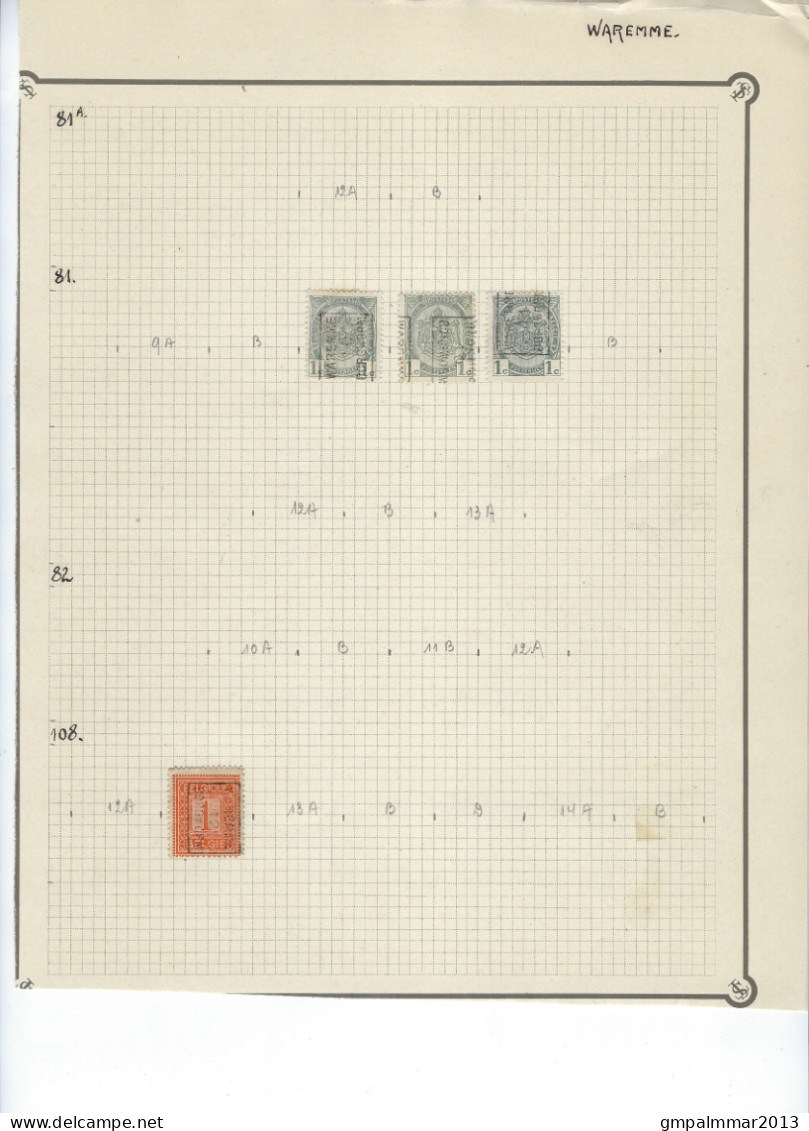 LIKWIDATIE Lot WAREMME / BORGWORM Met RIJKSWAPEN , PELLENS , HOUYOUX , HERALDIEKE LEEUW En ALBERT I , 5 Scans ! LOT 321 - Sonstige & Ohne Zuordnung