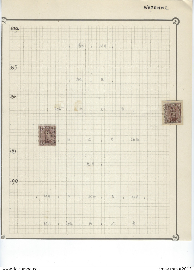 LIKWIDATIE Lot WAREMME / BORGWORM Met RIJKSWAPEN , PELLENS , HOUYOUX , HERALDIEKE LEEUW En ALBERT I , 5 Scans ! LOT 321 - Other & Unclassified