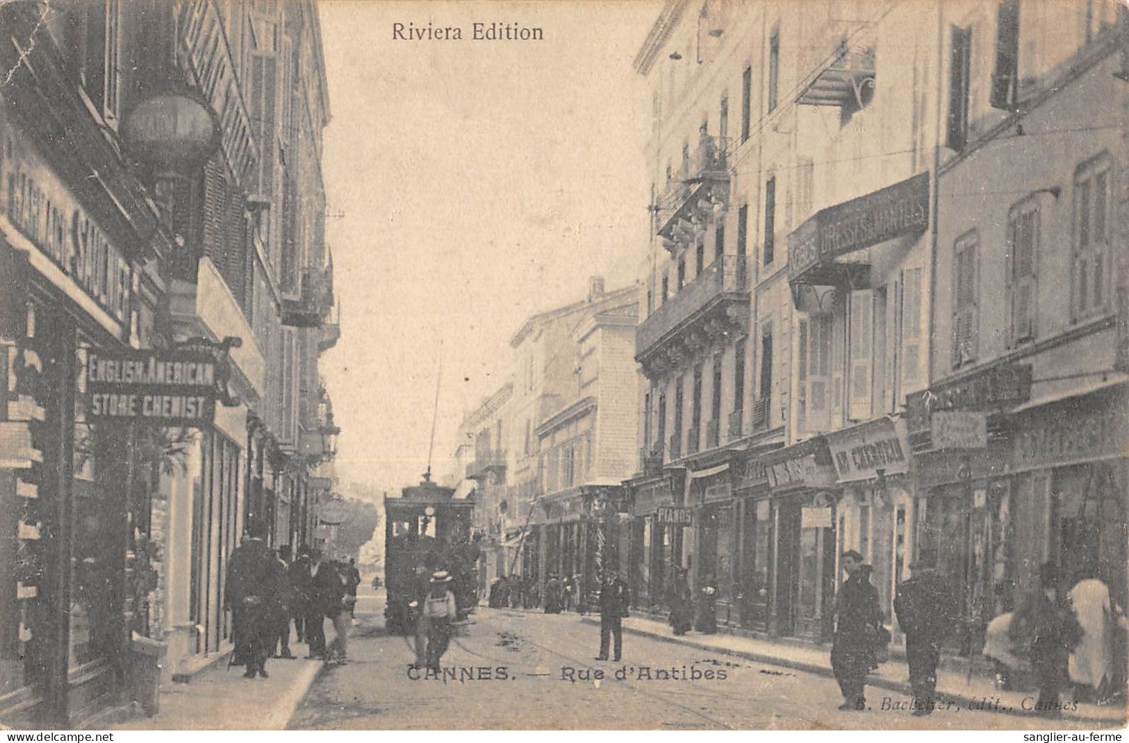 CPA 06 CANNES / RUE D'ANTIBES / TRAMWAY - Cannes