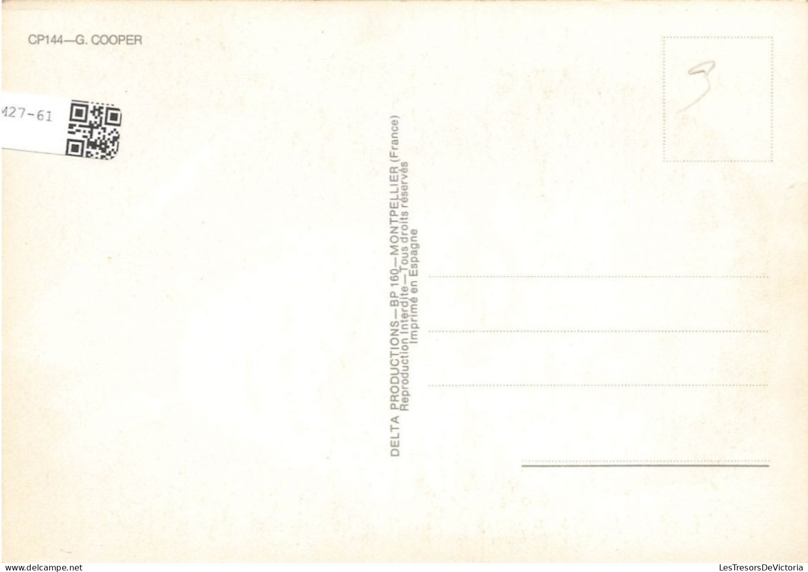 CELEBRITE - Acteur Américain - Gary Cooper - Carte Postale Ancienne - Other & Unclassified