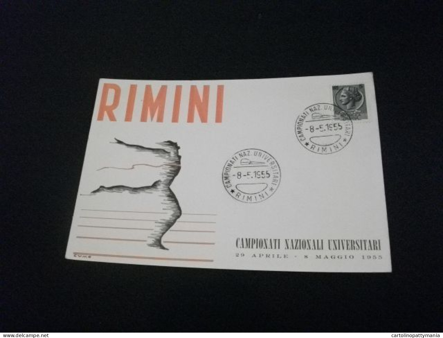 RIMINI CAMPIONATI NAZIONALI UNIVERSITARI 1955 ILLUSTRATORE CVMO - Athlétisme