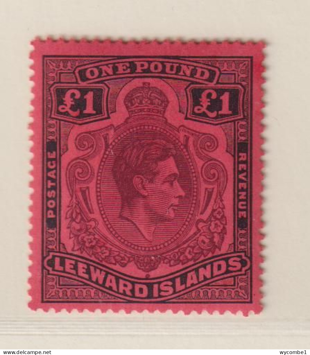 LEEWARD ISLANDS  - 1938+ George VI £1 Hinged Mint (b) - Leeward  Islands