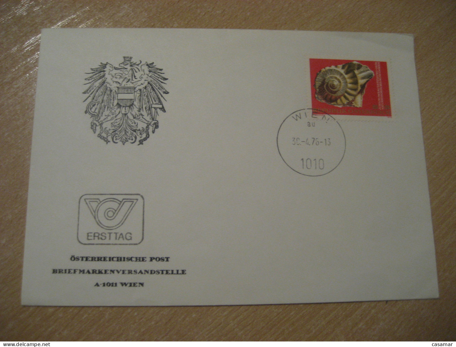 WIEN 1976 Ammonite Mollusc Natural History Museum FDC Cancel Cover AUSTRIA Fossil Fossils Animals Fossiles Geology - Fósiles