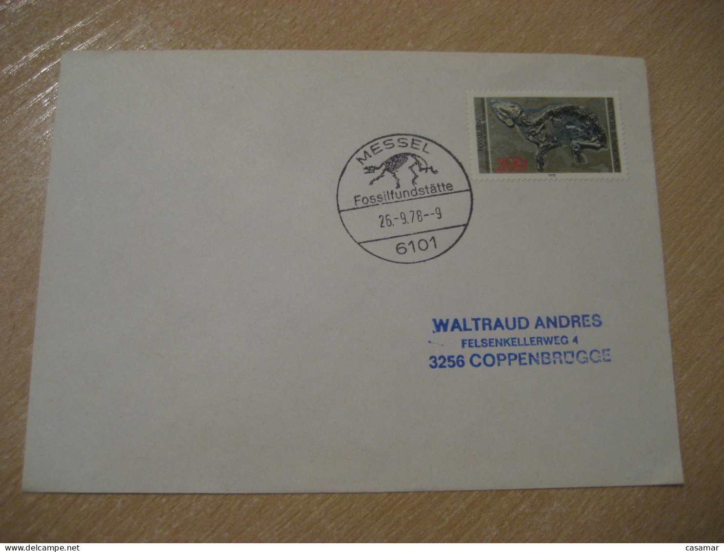 MESSEL 1978 Fossil Deposit Urpferdchen Cancel Cover GERMANY Fossil Fossils Animals Fossiles Geology Geologie - Fossiles