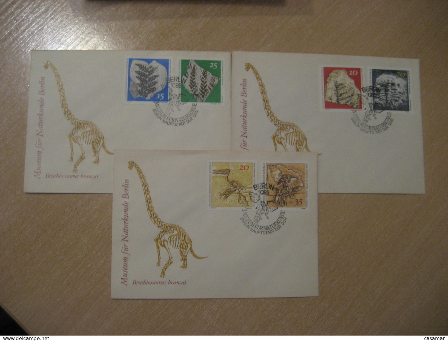 BERLIN 1973 Yvert 1519/24 Prehistoric Animals FDC Cancel 3 Cover DDR Fossil Fossils Animals Fossiles Geology Geologie - Fossiles