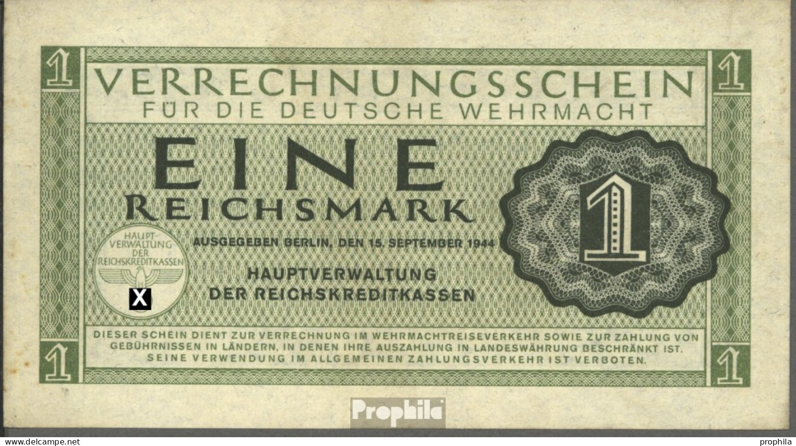 Deutsches Reich Rosenbg: 511 Gebraucht (III) 1944 1 Reichsmark Wehrmacht - Autres & Non Classés