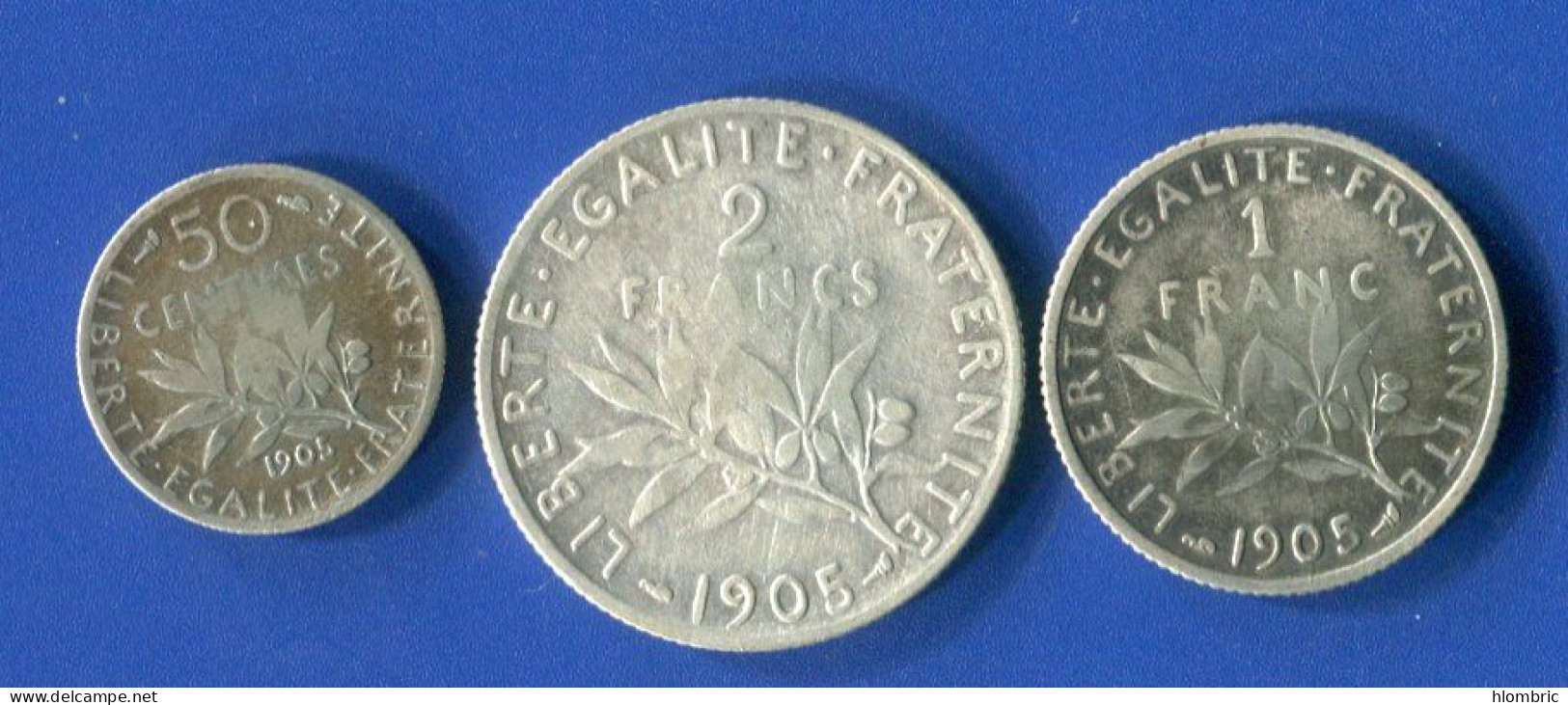 3  Pieces  Arg  1905  2 Fr + 1 Fr + 50 Cents - Andere & Zonder Classificatie