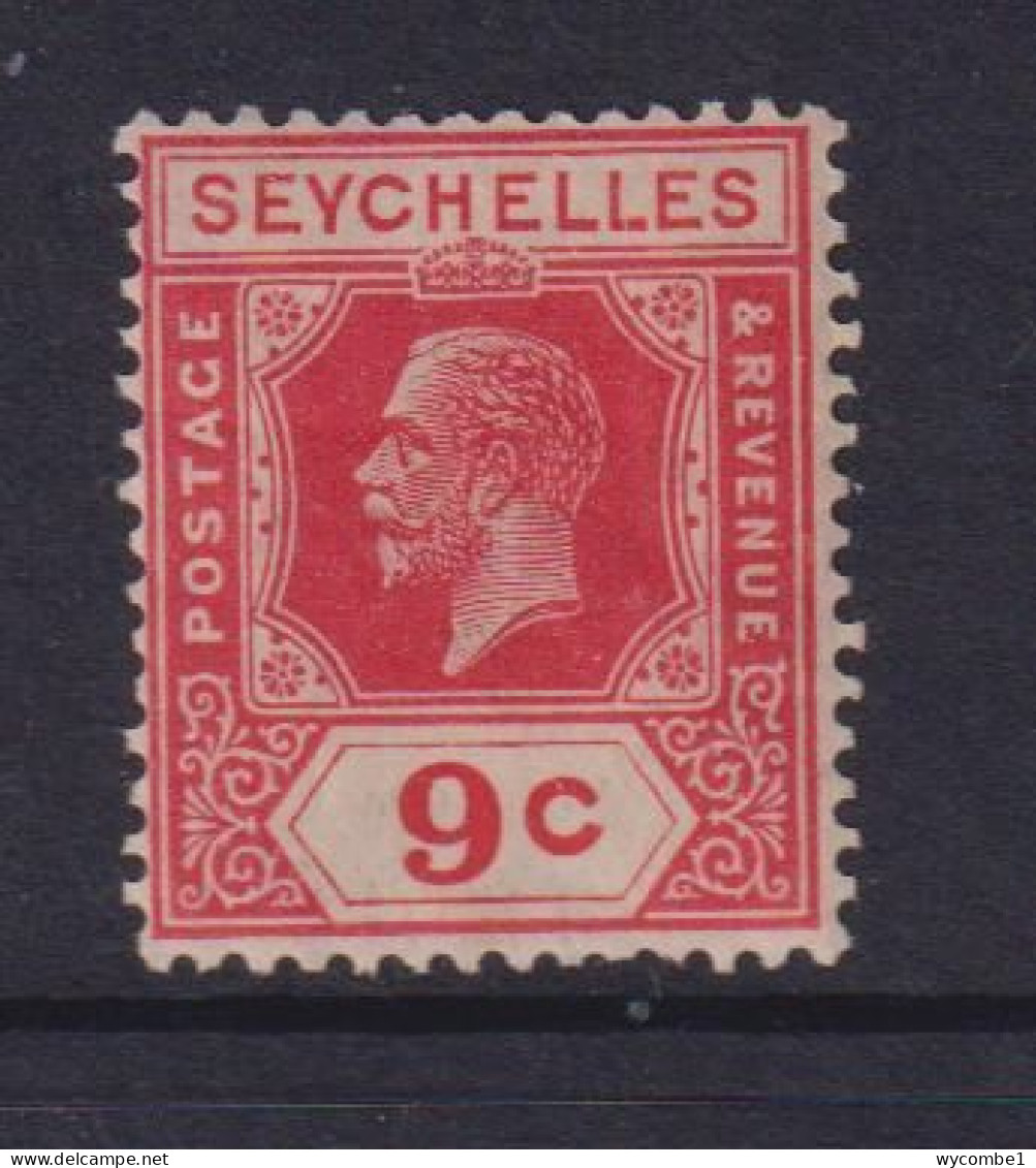 SEYCHELLES  - 1921-32  George V Wm Mult Script CA 9c Hinged Mint - Seychelles (...-1976)