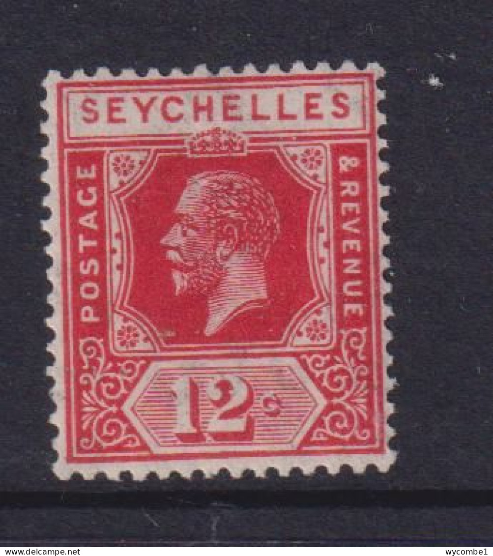 SEYCHELLES  - 1921-32  George V Wm Mult Script CA 12c Hinged Mint - Seychelles (...-1976)